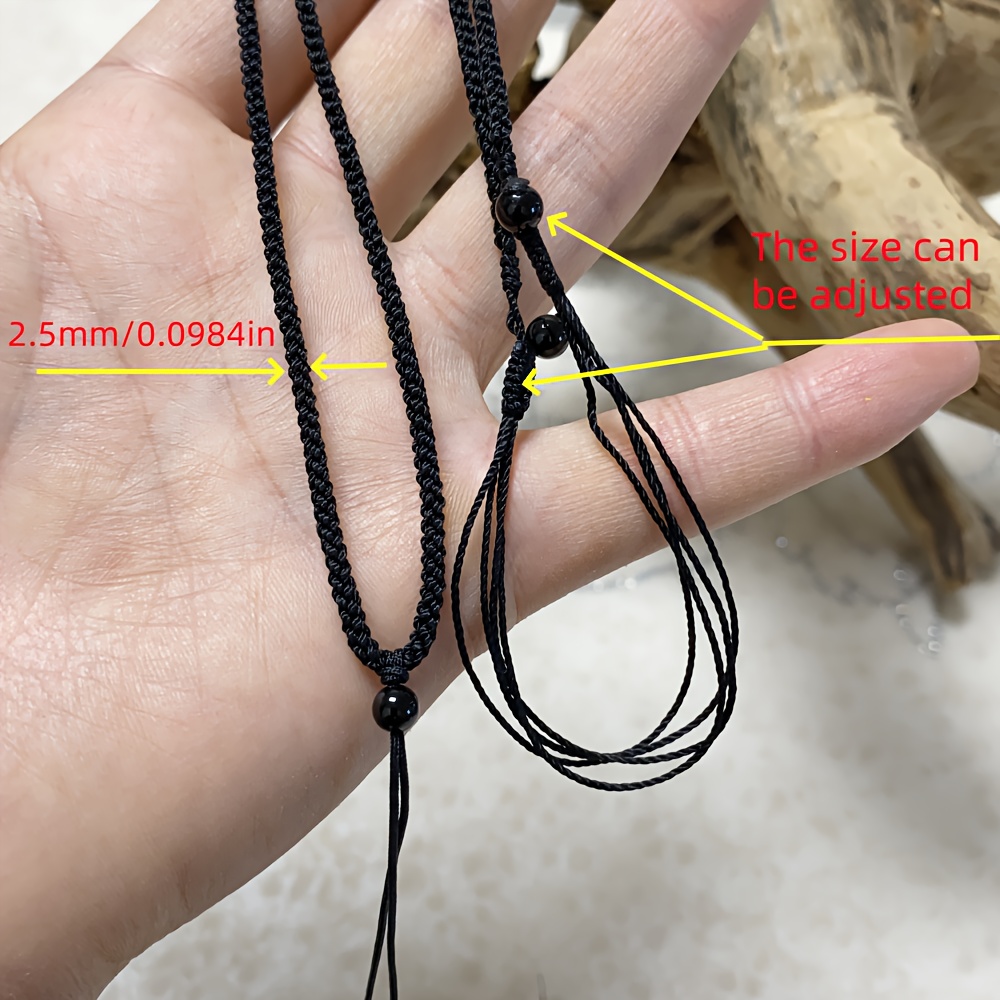Braided Pendant Necklace with Adjustable Lanyard