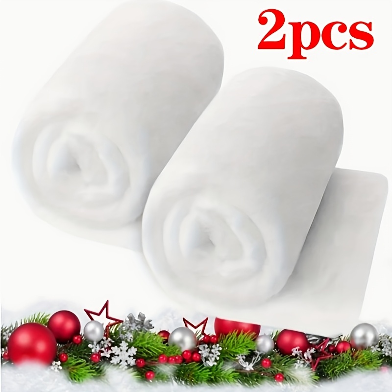 TEMU Christmas Artificial Snow Blanket Set, 90*120cm/35.43*47.24in Snow Roll, Perfect For Tearable Fabrics, Quilt Fillers, And White Artificial Snow