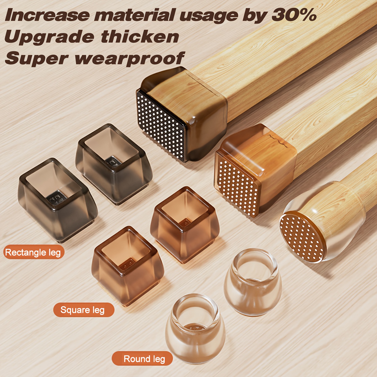     chair leg covers with anti slip particles silent thickened wear resistant silent universal silicone table and chair protection set table stool   pads