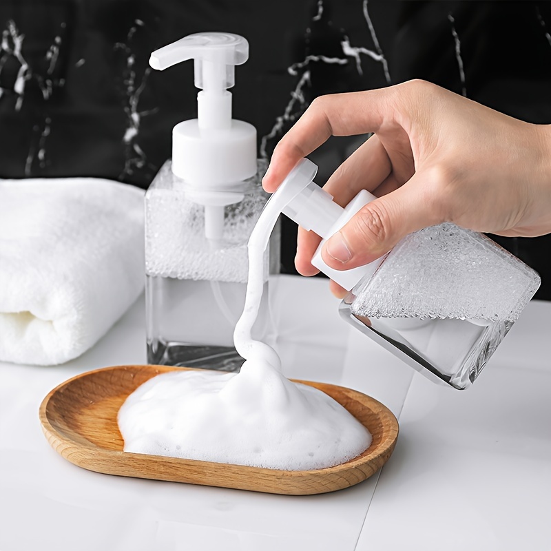 

1pc Foam Soap Dispensers, Manual Press, 250ml Clear Foaming Pump Bottles For Liquid Soap, Shampoo, Hand Wash, Durable Bpa-free Plastic, Easy To Use