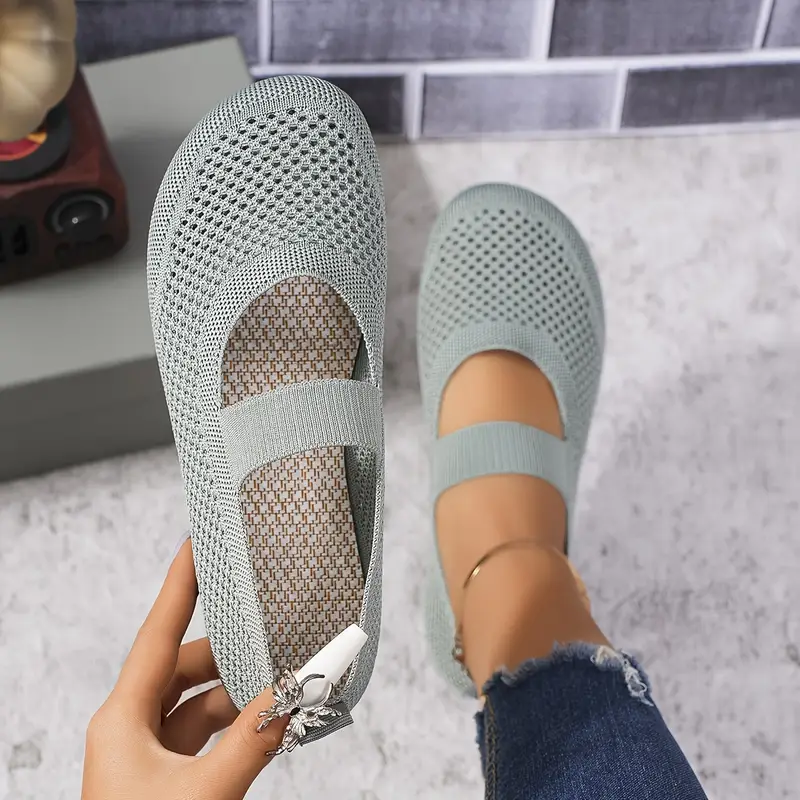 womens casual sport walking commuter lightweight breathable mesh knit shoes details 8