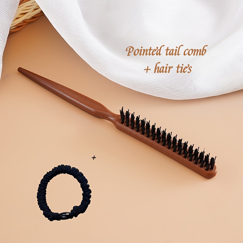 2pcs Soft Resilient Comb Set with Hair Tie