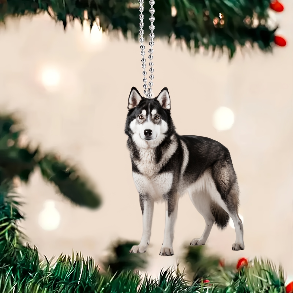 

1pc 2d Siberian Husky Keychain Animal Cute Pet Dog Acrylic Key Chain Ring Bag Backpack Charm Car Rearview Pendant Home Decor Dog Mom Dad Gift