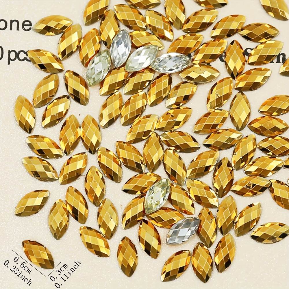 200pcs Horse Eyes 3mm X 6mm Non Hot Fix Rhinestone Flat Back Strass Glitter Nail Diamond For Garment