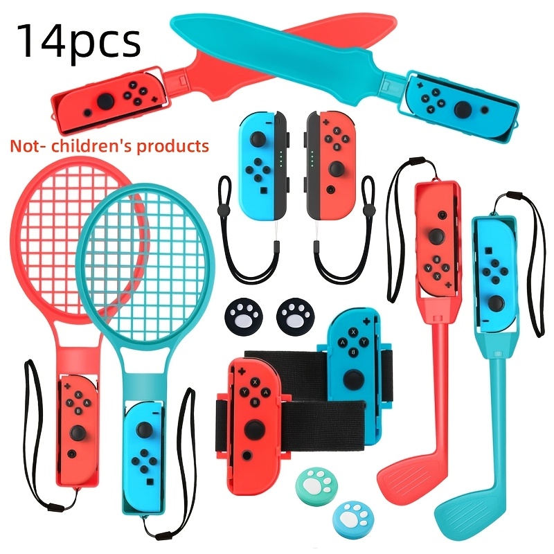 

d' 14 en 1 Switch de golf, raquettes de , épée et étui de poignée - Matériau ABS compatible les Nintendo Switch