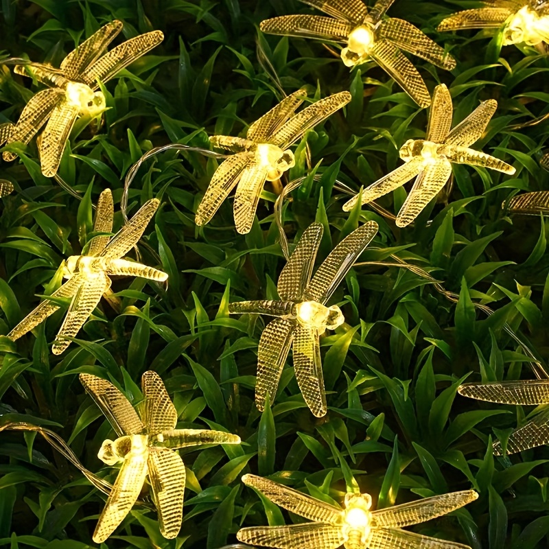solar dragonfly string lights solar lights outdoor waterproof solar outdoor led string lights 8   waterproof outdoor decoration suitable for gardens   courtyard outdoors christmas solar lamp string waterproof Product details 8