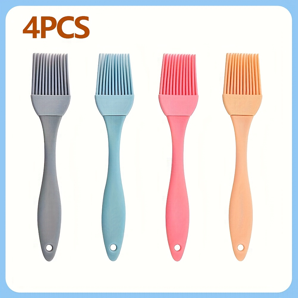 

4pcs Silicone Bbq Basting Brushes - Heat Resistant, Oil & Sauce For Cooking And Grilling, Kitchen Tools With Ergonomic Handles, Cooking Utensils | Silicone Brushes | Silicone Construction