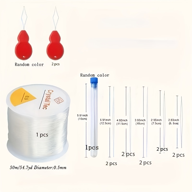 E-shop Elastisches Perlenarmband-Nadelset mit elastischem Faden, DIY Handgemachte Perlennadel Einfädler
