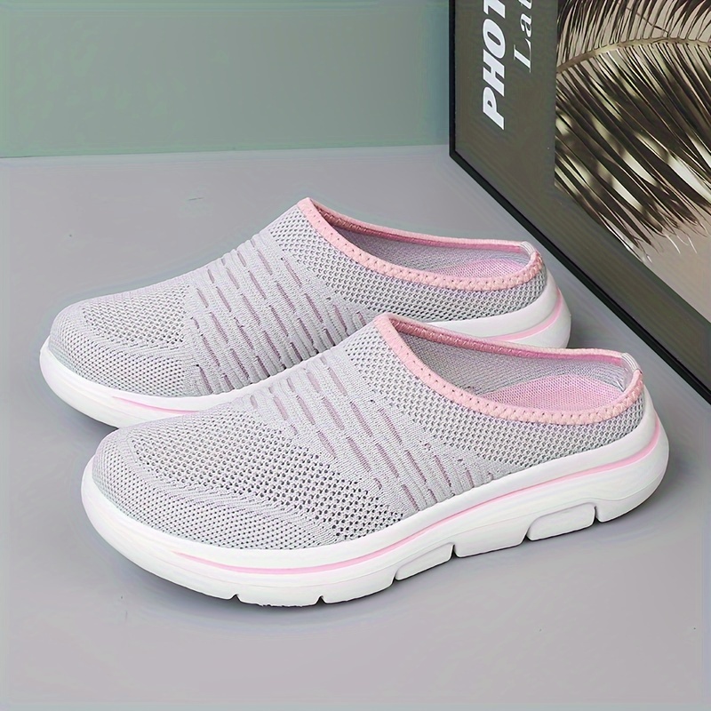 

Women's Comfortable Slip-on Mules & Clogs, Ultra-breathable Mesh Slip-on Shoes With Unique Hollow-out Design, Sole, Solid Color And Casual Style For Women Indoor & Daily Use