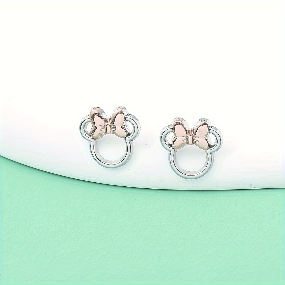 

1 Pair [licensed] Mickey Ear Studs Earrings Luxury Charm Jewelry Bowknot Earrings Fashion Accessories For Party Quality Gifts