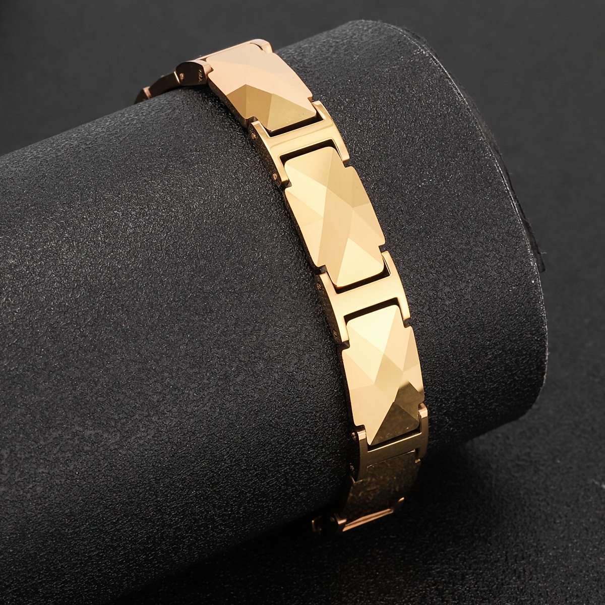 Men's Ceramic Fashion Bracelet, 18K Gold Plated