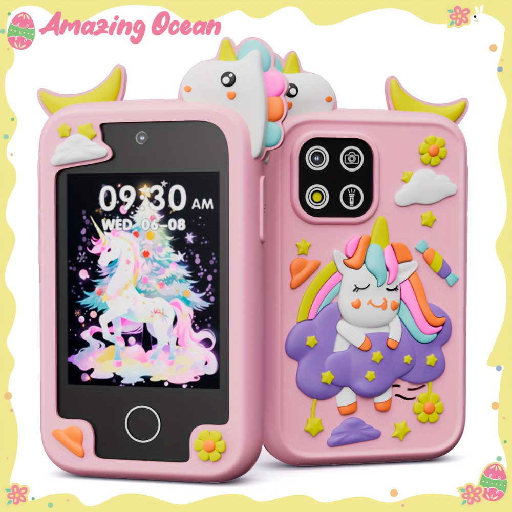 Téléphone Jouet Pour Enfants 2.8 Pouces - Écran Tactile, Appareil Photo, Jeux Éducatifs - Cadeau Fille Garçon 3-10 Ans - 7