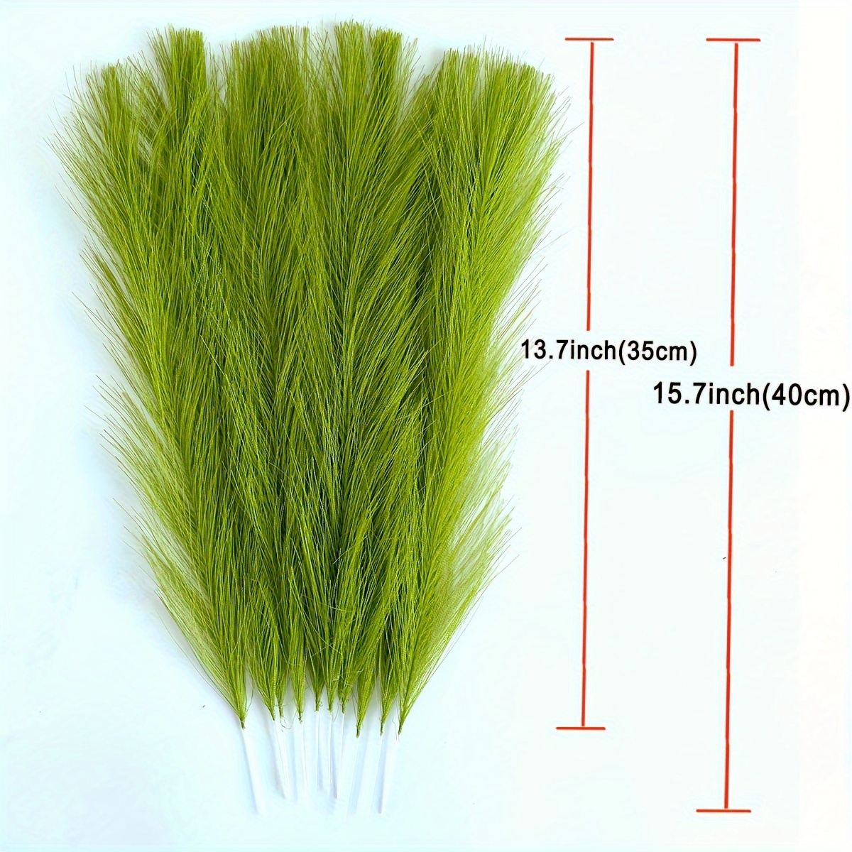 10pcs Grass Green Pampas Grass Artificial Flowers Boho Bohemian Home Decor For Halloween Christmas