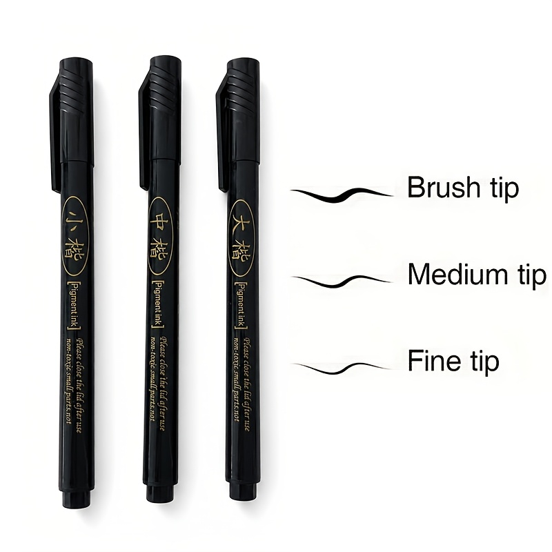 TEMU Ensemble de 3 stylos de avec accents dorés, prise ergonomique pour une écriture à pointe fine - Inclut une boîte de rangement, idéal pour et les