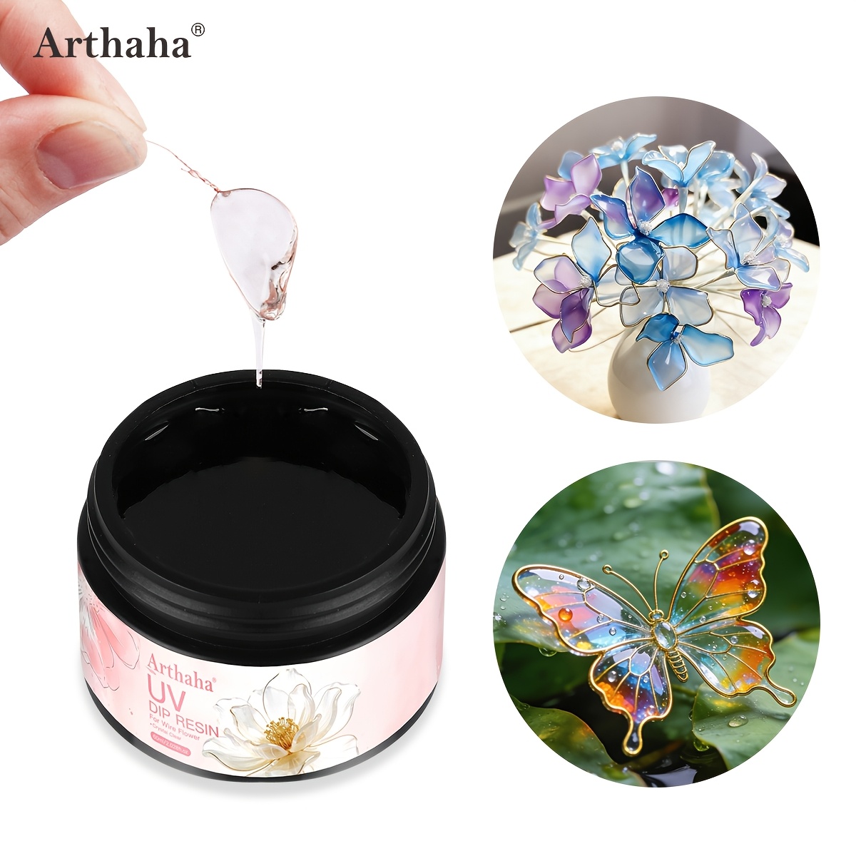 Uv Dip Resin For Wire Flowers And Jewelry Making - Clear, Non-toxic, No Mixing Required, High Gloss And Rock Hardness - Perfect For Crafts And Unique Gifts, Wire For Jewelry Making