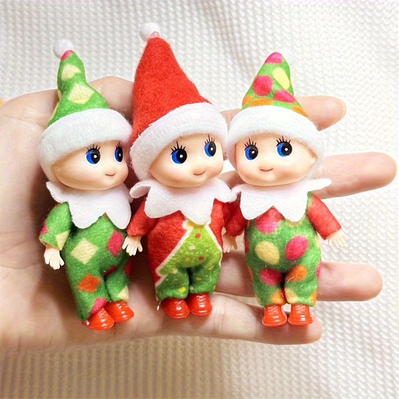 

Set Of 3 Miniature Elf Doll Ornaments – For Christmas Decor, Seasonal Comic Collectibles - Suitable For New , , Easter, Hanukkah & – For Age 14+ – No Needed