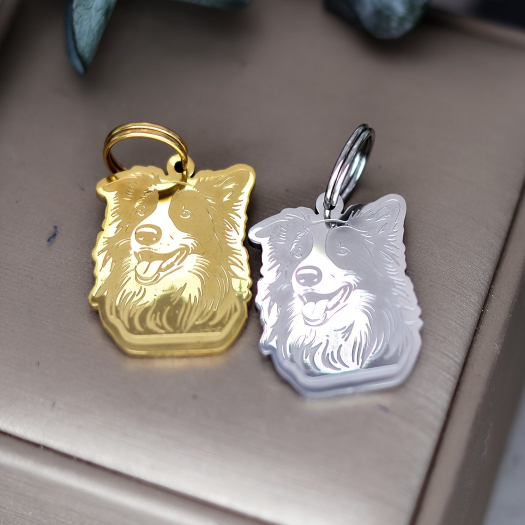 Personalized Custom Name Keyring Dog ID Tag, Stainless Steel Keychain