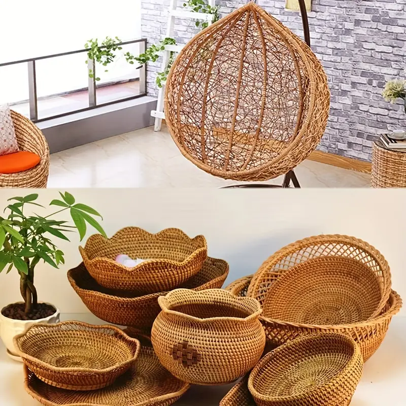 PE Synthetic Rattan Repair Material for Wicker Furniture, Plastic Rattan Weaving Material for Basket Making *-Yellow