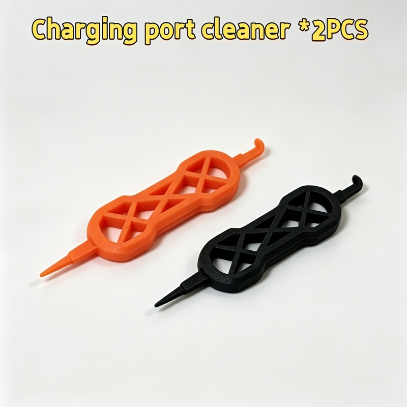 TEMU Limpiador de Carga, Paquete Multi-Pieza Disponible (Combo Naranja y Negro) de Auriculares de Teléfono Interfaz de PC Herramienta de Limpieza de