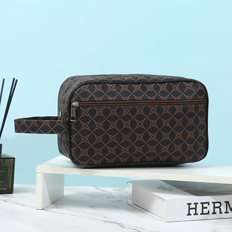 TEMU 1pc Men's Travel Cosmetic Bag, Stylish And Toiletry Bag, Portable Large Capacity Travel Storage Bag