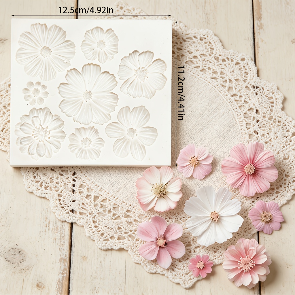 E-shop Blumen Silikonformen Set, Harz Gießformen, Geeignet für Harz Bastelarbeiten, Schmuckguss, Ton, Gips, Geeignet für Heimdekoration, Valentinstag,