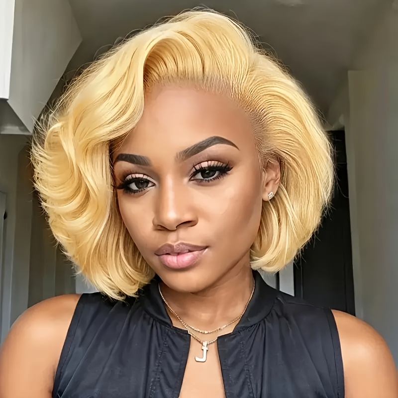 VARCILY Femme 150% Densité Perruque Courte Ondulée Bouclée, 20.32 cm Cheveux Humains Brésiliens Remy, 13*4 HD Lace Front, Pre Plucked avec Baby Hair, Perruque Pixie Cut Sans Colle pour un Look Naturel