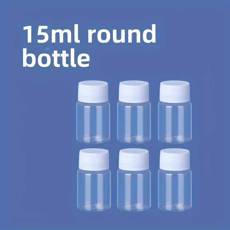 TEMU 6 stuks Transparante Plastic Flessen met Witte Schroefdoppen, Reiscontainers, Vloeistofdispenserflessen, Breedmondige Lekvrije Containers voor