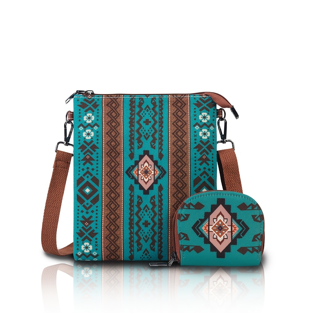 

2pcs Bohemian Crossbody Bag Set, Super Light And Portable, Retro Ethnic Style Shoulder Bag, Suitable For Vacation Travel And Gift