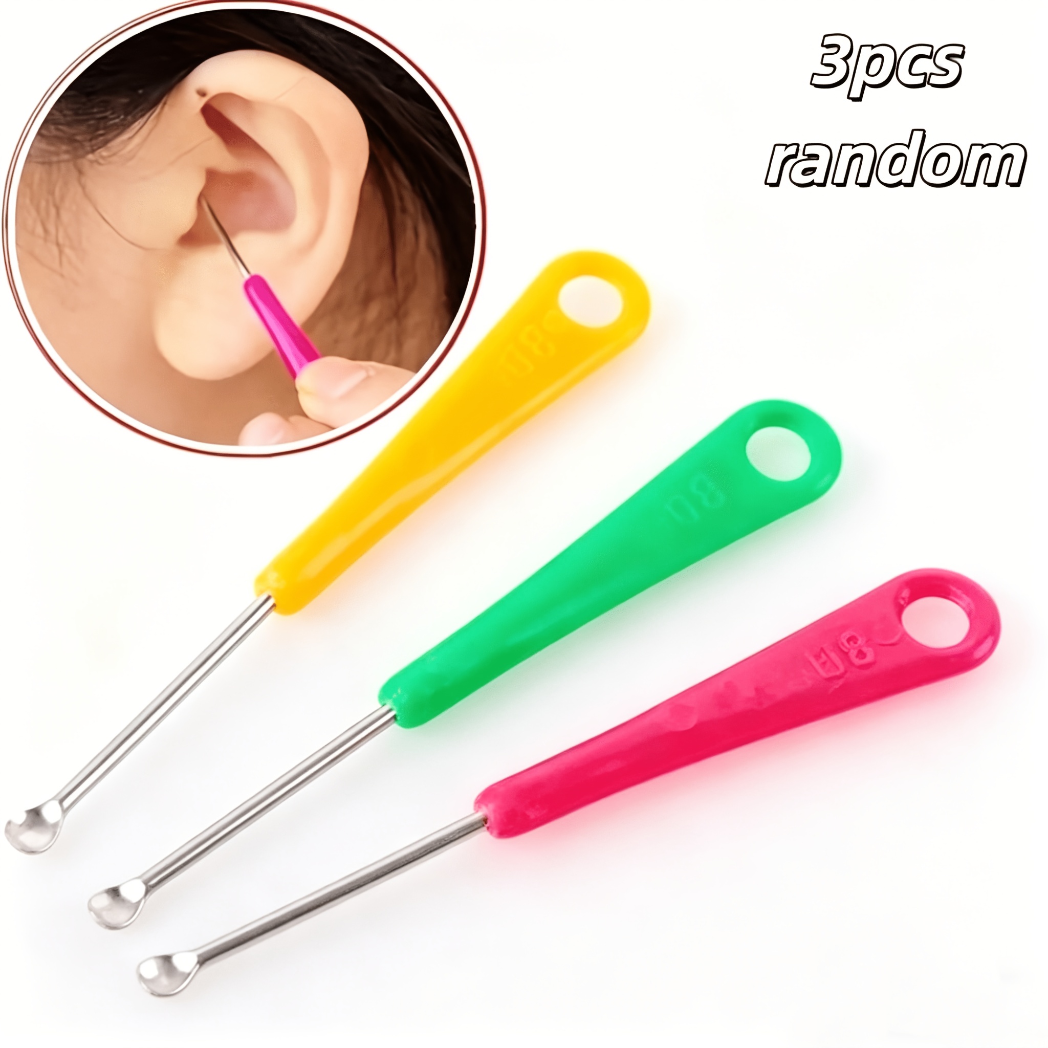 TEMU Juego de 3 piezas de herramientas para eliminar cerumen, pinzas de metal para eliminar cerumen, raspador y limpiador, kit de herramientas para