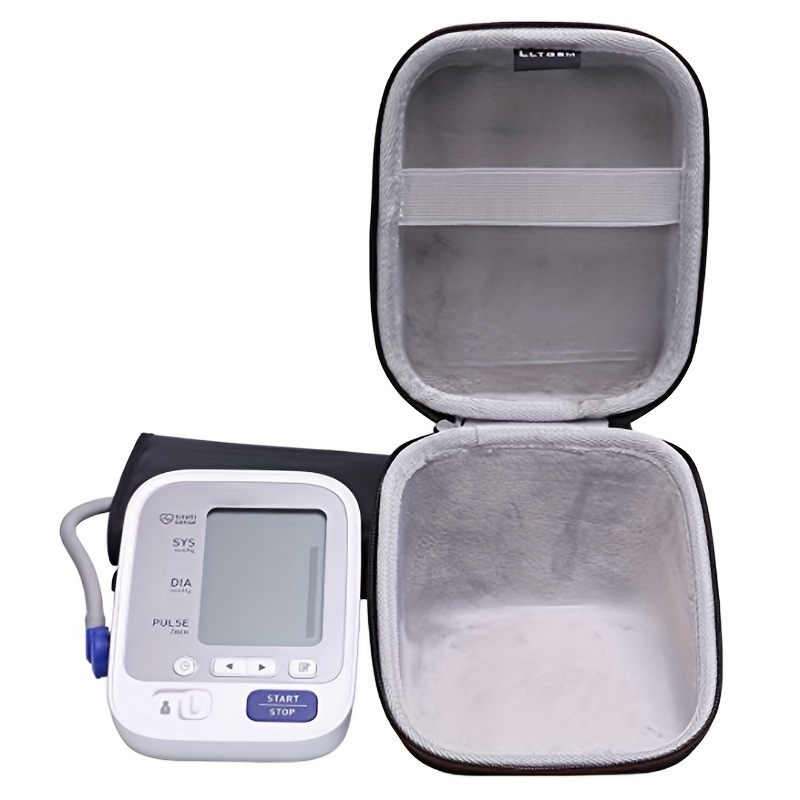 portable tool organizer case for blood pressure monitor durable carrying pouch with handle shockproof hard shell protection mesh pocket storage details 4