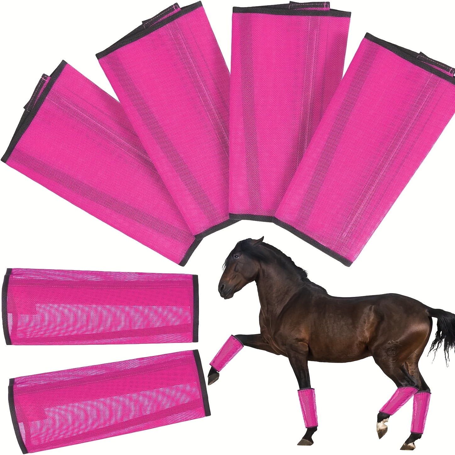 Horse Fly Boots HGYCPP Set Of Mesh Fly Boot Horse Loose Mesh