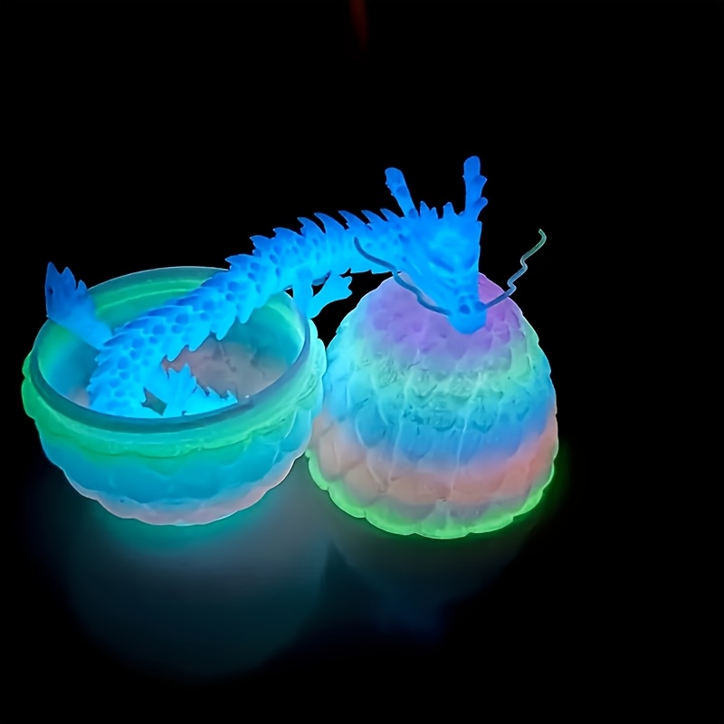 

Rainbow 3d Printed Dragon Egg & Hatchling Statue, Glowing Collectible Animal Figurine, Desk Toy Decor, Ideal For Halloween & Christmas Gifts