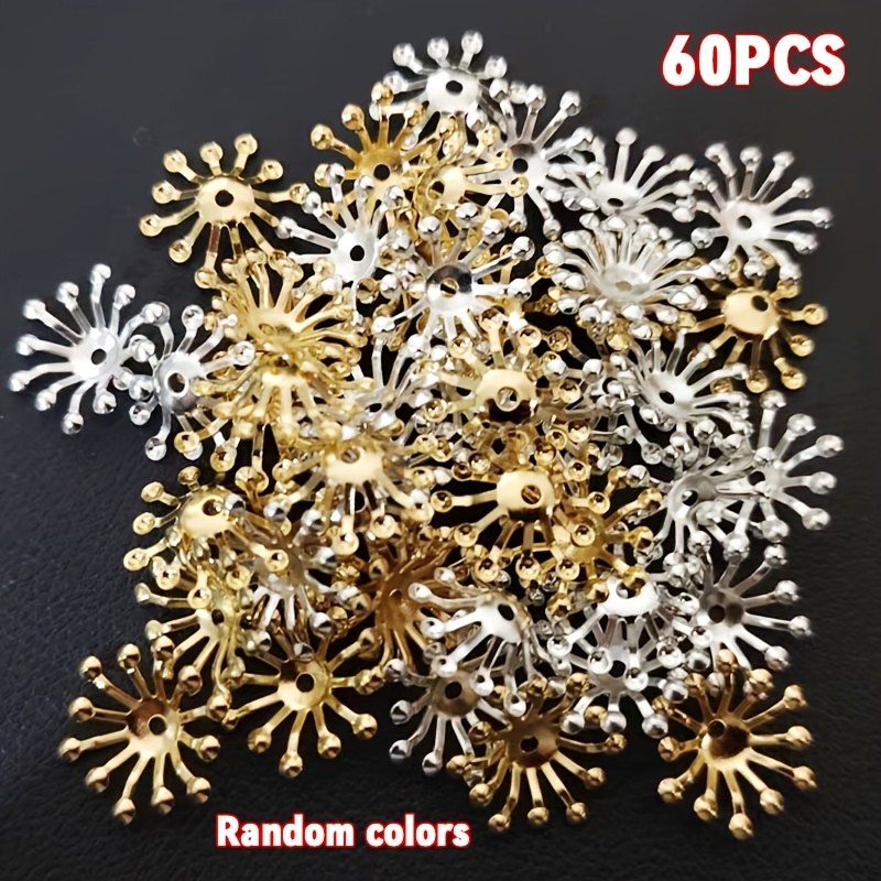 E-shop 60 Stück Goldene und Silberfarbene Feine Blumenverpackungsverbinder, Dekorative Geschenke, Blumenkernteller, Blütenblatt-Erweiterungen,