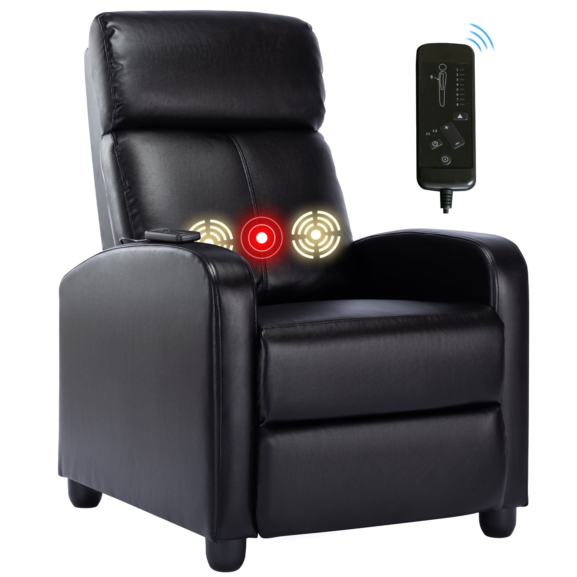 TEMU Compact Manual Massage Recliner Chair With Lumbar Massage Support - Space-saving Adjustable Chair
