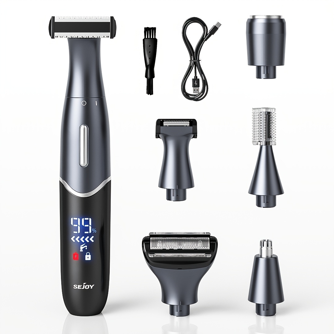 Electric Razors For Women, 6-in-1 Clipper Hair Trimmer - Hair Removal Grooming Kit, Rechargeable Bikini Trimmer For Women With 6 Trimmer Heads
