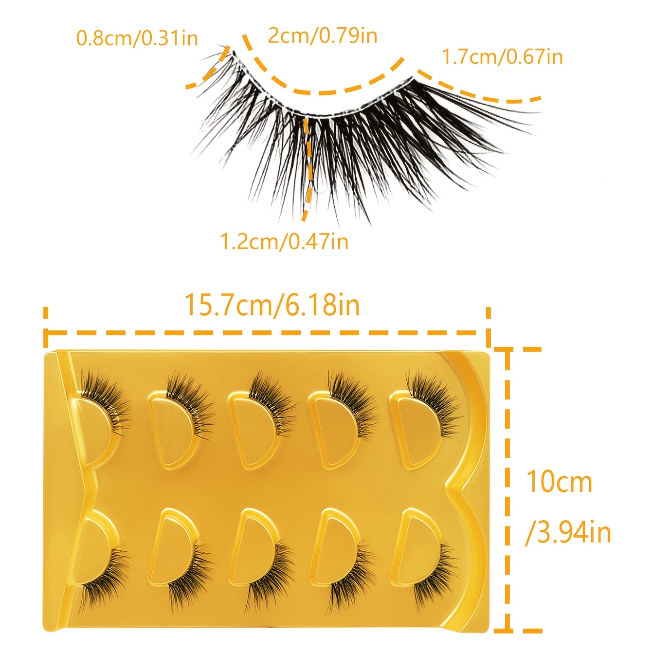 5 Pairs Cat & False Eyelashes - , Easy-to-apply For Beginners, Reusable, Transparent Stem, 10-15mm Lashes With Style - Parties & Cosplay