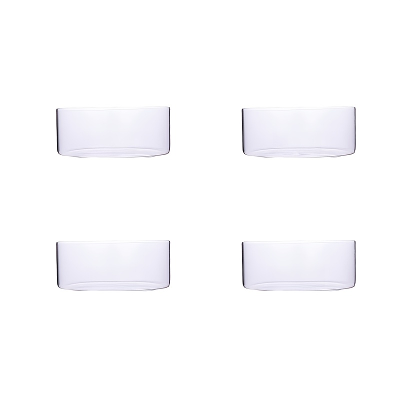Image of 1pc/4pcs Vegetable And Fruit Salad Bowl 1000ml Small Capacity Bowl High Borosilicate Glass Transparent Simple Household Thickened Salad Bowl