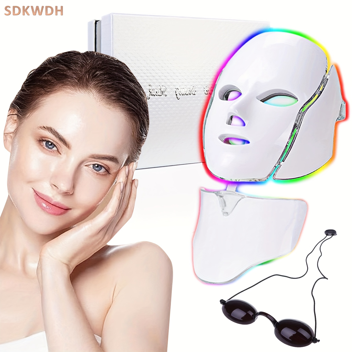 

7 Color Led Light Mask Is Suitable For Face And Neck Care, Essential For Women's Festivals, Valentine's Day, The For Other Holiday Gifts