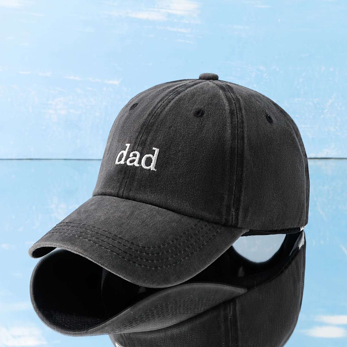 

Casquette de baseball brodée "DAD" délavée, chapeau unisexe en coton, chapeau de golf respirant réglable, convient pour la fête des pères
