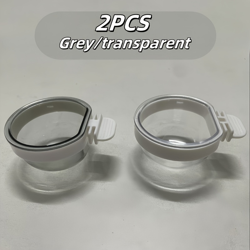 Image of 2pcs Clear/grey Combination Bird Bowl, Bird And Parrot Feeder Water Cage Bowl, Acrylic Cage Accessories, Pet Feeder Water Bowl, Suitable For Parrots And Peony Birds