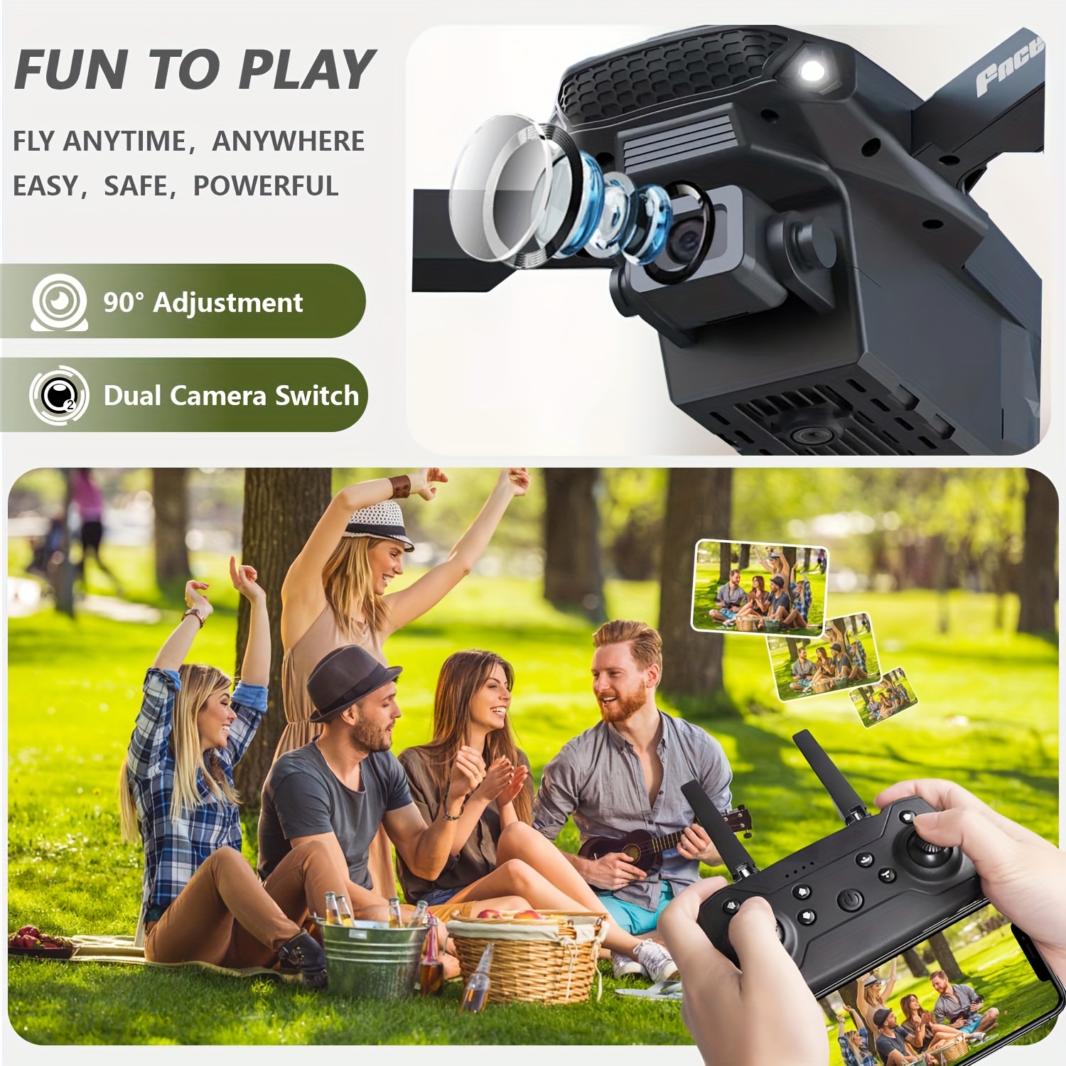  88 remote control with 480p resolution camera for indoor and outdoor shooting video recording positioning double folding hold toy 360 degree rotation mode flip multiple flight for beginners and advanced players affordable christmas gift details 8