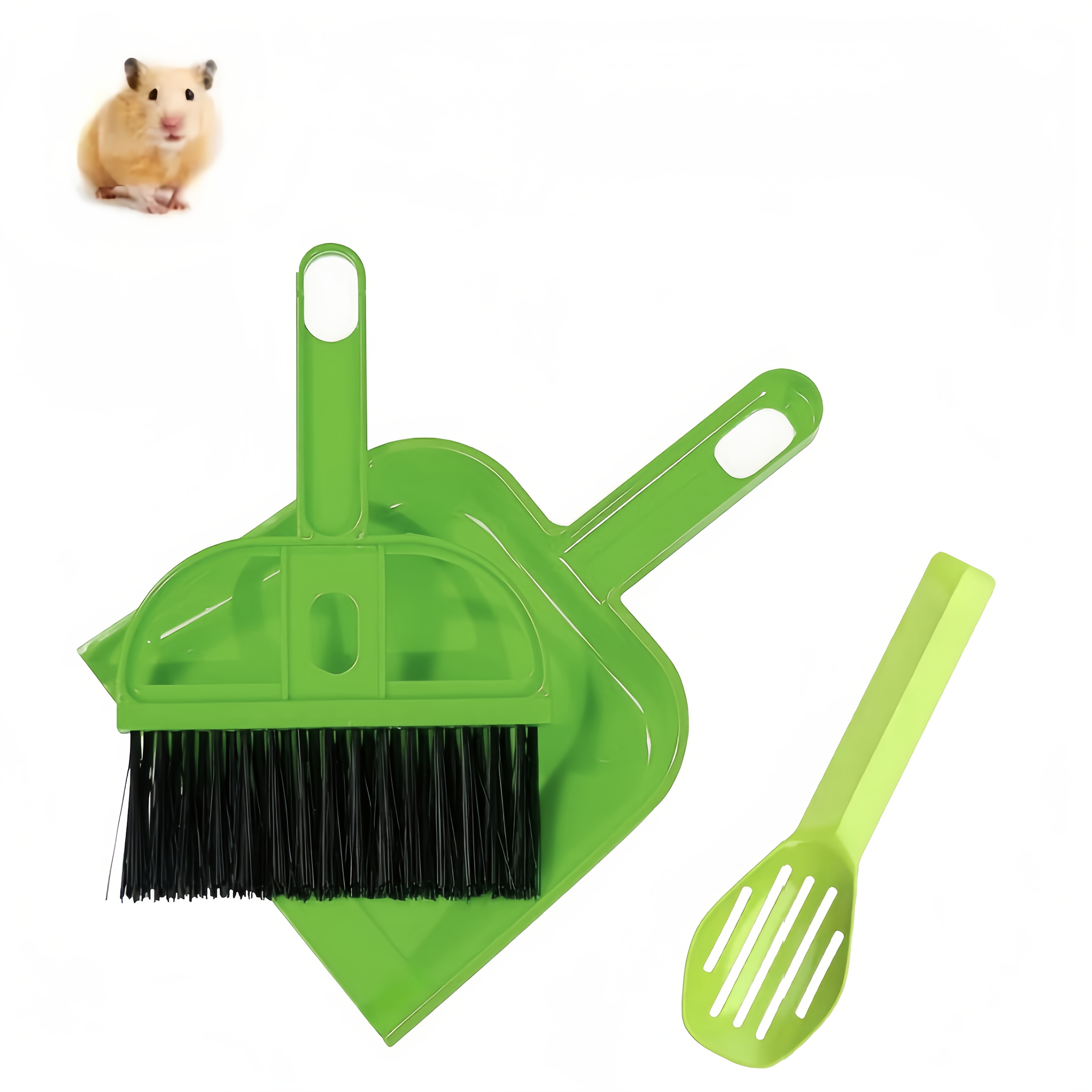 3pcs Set - Hamster Mini Hand Broom And Dust Tray Sand Shovel, Suitable For Cleaning Hamster Poop And Objects, Suitable For Hamsters, Rabbits, Dwarf Rats, Ducks, Cats, Dogs And Other Small Animals