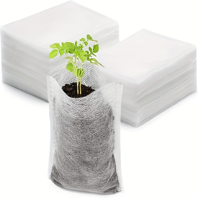 

100pcs High-quality Biodegradable Seedling Bags - Breathable Non-woven Fabric Nursery Pots For Outdoor Gardening, Vegetables, - Easy , Soil-, Ecological, Supply