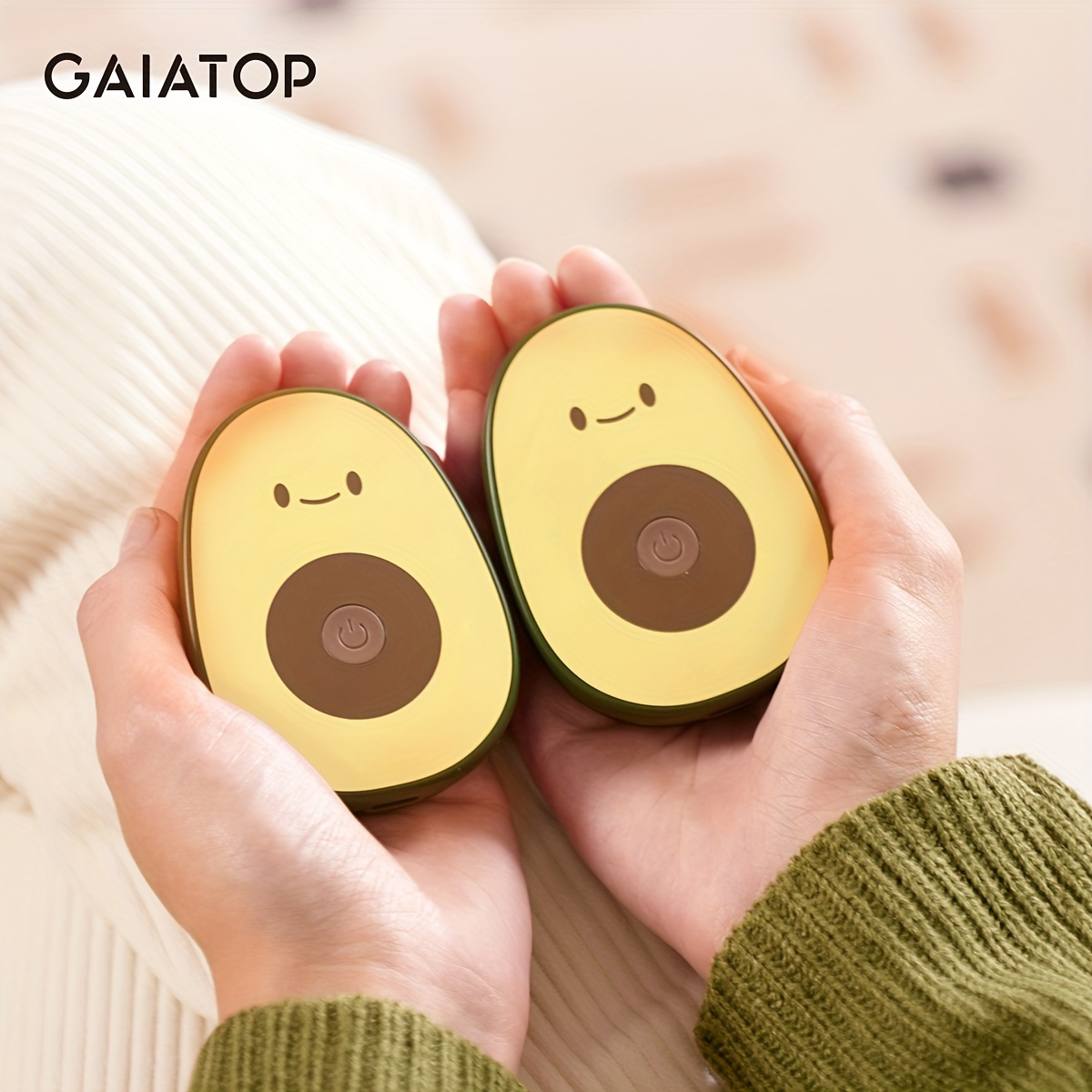 

Gaiatop Avocado-shaped Usb Rechargeable Hand Warmer - Portable Pocket Heater For Men & Women, 4000mah Battery