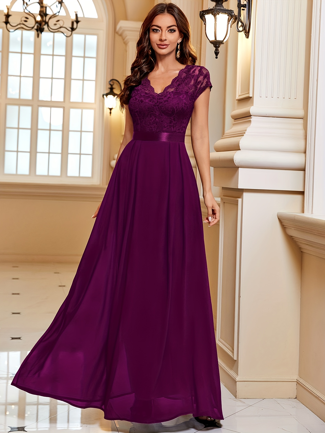 mother of the bride dresses brown Zapakasa Women Black Sheath Long Sleeves Mother of the Bride Dress with  Appliques One Shoulder Ruched Formal Dress main image 1