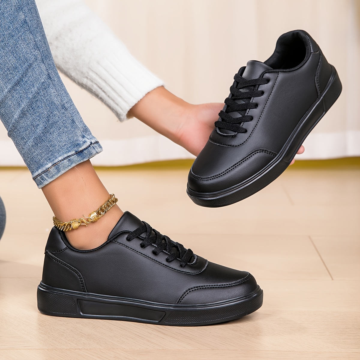 zapatillas skate minimalistas negras mujer Temu Spain