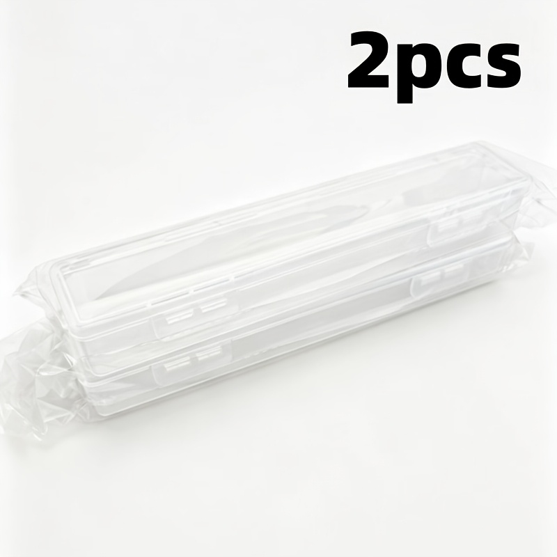 TEMU 2pcs Set Of Plastic Transparent Storage Boxes With Safety And , Storage Box, Desktop Storage, Dispenser Box, Stationery Tool Accessory Storage