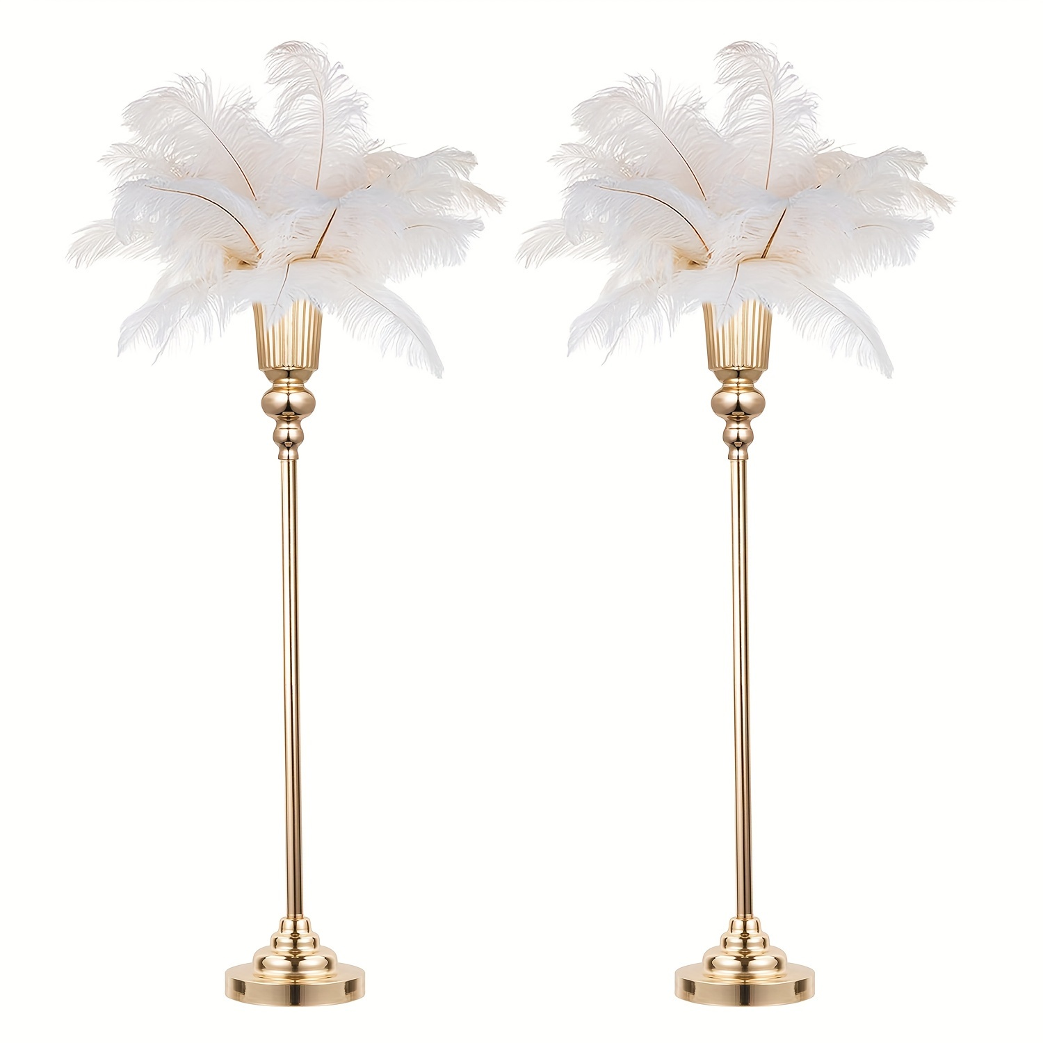2pcs 30.5"/ 77.5cm Height Versatile Metal Wedding Centerpieces Vase, Trumpet Road For Party Dinner Centerpiece Event Anniversary Ceremony Home Decoration