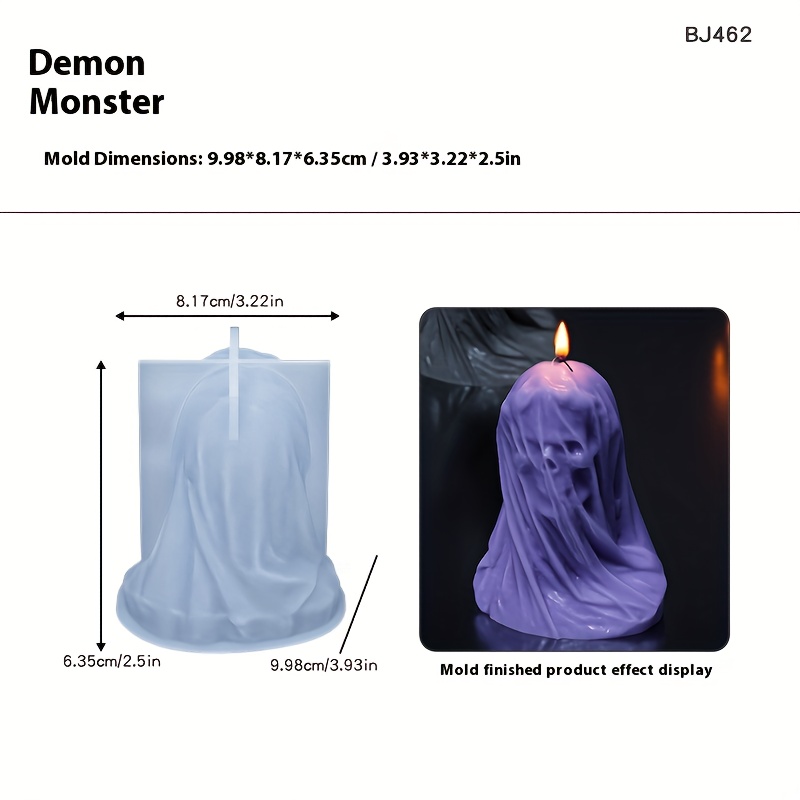 E-shop Harz Silikonform Halloween Dekoration Form, Maskierte Schädel Figur Form, Gips Harz Schädel Ornament Silikonform, Duftkerzen Silikonform
