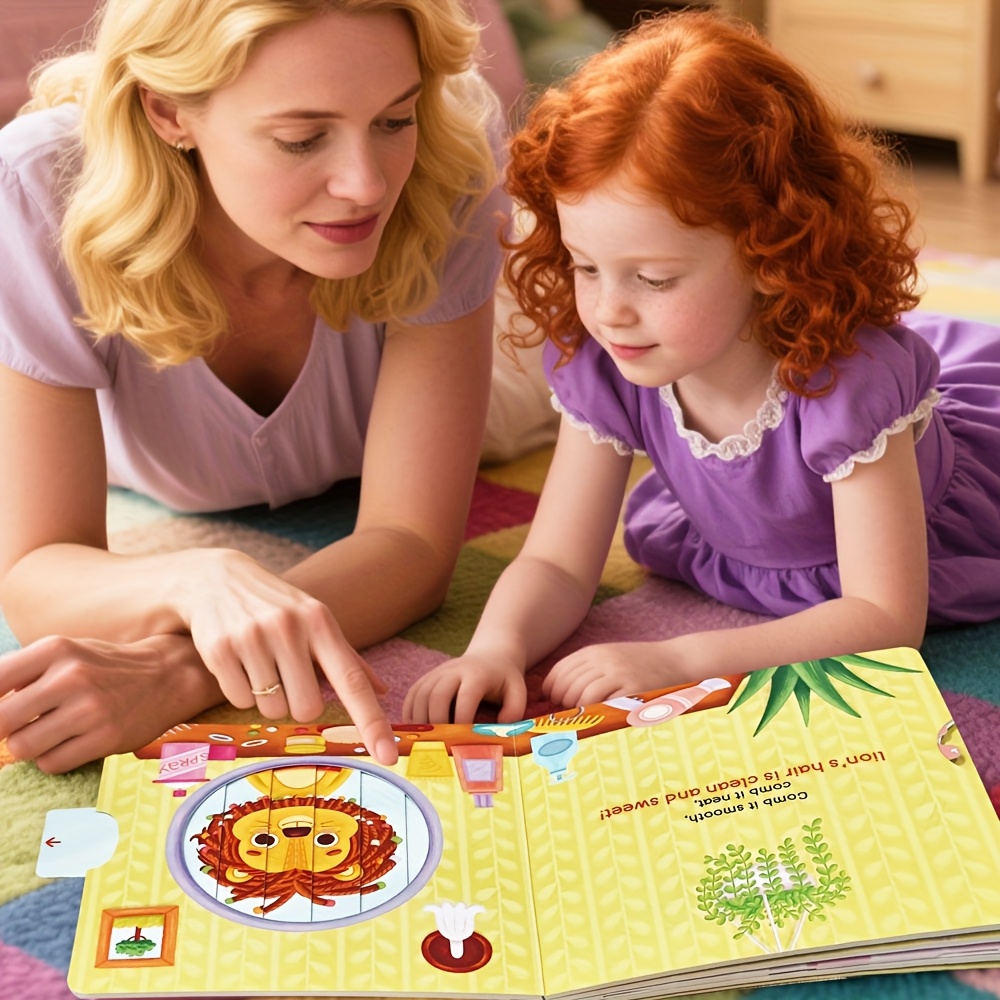 A Busy Book for Babies Featuring Lift-The-Flap Elements, This Interactive Sensory Book Promotes Cleanliness And Daily Routines. It Supports Early English Learning And Encourages Good Behavior in Children, Enhancing Their Independence. These Fun Mechanical Books Also Develop Hands-On Skills, Making Them Perfect Gifts for Christmas And Birthdays, with Engaging Push And Pull Activities.